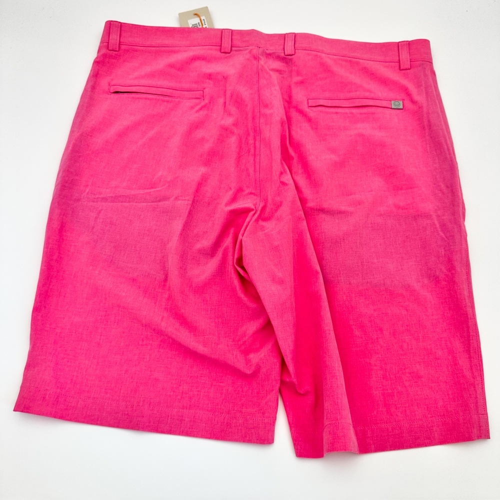 NEW Peter Millar Pepper Pink Performance Golf Shorts Flat Front Sz 36 Orig$100 - Picture 2 of 8